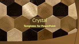 Presentation with luxury gold - Colorful slide deck enhanced with golden-hexagon-cell-tiling backdrop and a tawny brown colored foreground