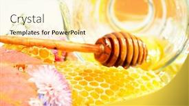  Presentation with pollen - PPT layouts enhanced with golden honey with pollen and flowers background and a blonde colored foreground