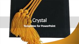  Presentation with graduation - Colorful slide set enhanced with golden honor graduation cords backdrop and a black colored foreground