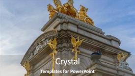  Presentation with dragon - Slide set with golden horses and gargoyles background and a tawny brown colored foreground