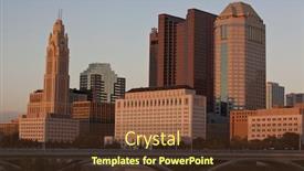  Presentation with columbus - Beautiful presentation theme featuring golden-hour-in-columbus-ohio backdrop and a tawny brown colored foreground