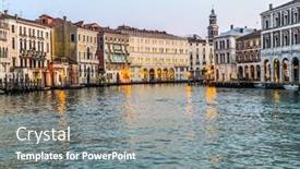  Presentation with canal - Presentation theme with golden-hour-of-grand-canal background and a gray colored foreground