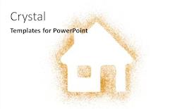  Presentation with glitter - Amazing presentation having golden-house-shape-made backdrop and a white colored foreground