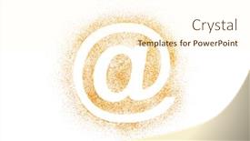  Presentation with glitter - PPT theme enhanced with golden-internet-symbol-made background and a cream colored foreground