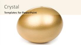  Presentation with investment - Colorful slide set enhanced with golden-investment-eggs backdrop and a blonde colored foreground