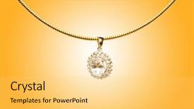  Presentation with golden openwork - PPT theme featuring golden jewellery against gradient background background and a yellow colored foreground