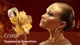  Presentation with golden lights - Slide deck having golden-jewels-luxury-portrait background and a tawny brown colored foreground