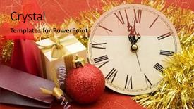  Presentation with merry christmas and new year - Slides featuring golden jubilee - christmas and new year decoration background and a red colored foreground