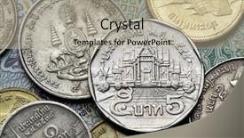  Presentation with thai temple - PPT theme with golden jubilee - coins of thailand wat benchamabophit background and a mint green colored foreground