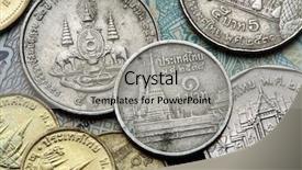  Presentation with thai temple - Colorful theme enhanced with golden jubilee - coins of thailand wat phra backdrop and a light gray colored foreground