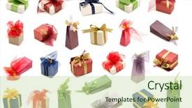  Presentation with fancy - Colorful theme enhanced with golden jubilee - collection fancy gift boxes backdrop and a mint green colored foreground
