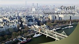  Presentation with london - Beautiful slides featuring golden jubilee - hungerford bridge seen from london backdrop and a lemonade colored foreground