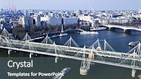  Presentation with london - PPT theme featuring golden jubilee - hungerford bridge seen from london background and a gray colored foreground