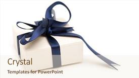  Presentation with fancy - Presentation having golden jubilee - one fancy gift box background and a cream colored foreground