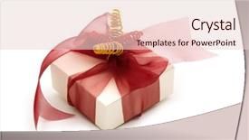  Presentation with fancy - Audience pleasing PPT theme consisting of golden jubilee - one fancy gift box backdrop and a  colored foreground