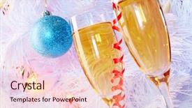  Presentation with flutes - Slides enhanced with golden jubilee - two champagne flutes with firtree background and a lemonade colored foreground