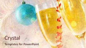  Presentation with flutes - Presentation design consisting of golden jubilee - two champagne flutes with firtree background and a lemonade colored foreground