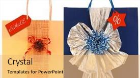  Presentation with sales - Cool new PPT theme with golden jubilee - xmas sales backdrop and a yellow colored foreground