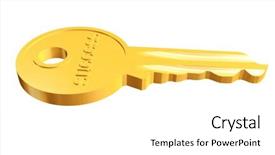  Presentation with gold food white - Beautiful theme featuring golden key on white background backdrop and a white colored foreground