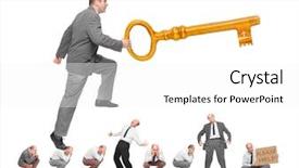  Presentation with open doors keys - Slide set consisting of golden key opens all doors background and a white colored foreground