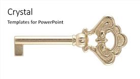  Presentation with clipping - Amazing PPT layouts having golden key with clipping path backdrop and a white colored foreground