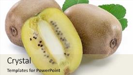  Presentation with kiwi - Audience pleasing presentation theme consisting of golden kiwi fruits or chinese backdrop and a yellow colored foreground