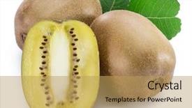  Presentation with kiwi - Audience pleasing slide set consisting of golden kiwi fruits or chinese backdrop and a yellow colored foreground