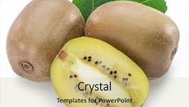 Presentation with kiwi - PPT theme having golden kiwi fruits or chinese background and a yellow colored foreground