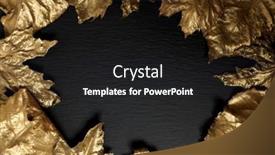  Presentation with gold black - Cool new slide set with golden-leaf-golden-leaves backdrop and a dark gray colored foreground