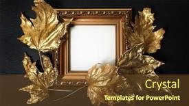  Presentation with black gold - Presentation design consisting of golden-leaf-golden-leaves background and a tawny brown colored foreground