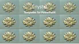  Presentation with green leaf - Theme having golden-leaf-on-green-background background and a gray colored foreground