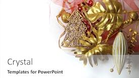  Presentation with tropical flowers - Presentation consisting of golden-leaves-and-flowers-gold background and a white colored foreground