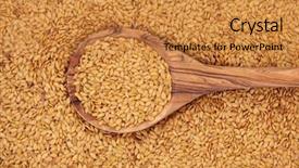  Presentation with olive - Slide set featuring flaxseed - golden linseed in an olive background and a gold colored foreground