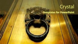  Presentation with lion - PPT theme having golden-lion-door-knocker-decorative background and a  colored foreground