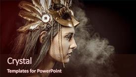  Presentation with fairy - Presentation theme with golden mask ancient goddess background and a wine colored foreground