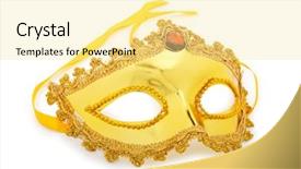  Presentation with venice - Amazing presentation theme having golden mask isolated backdrop and a blonde colored foreground