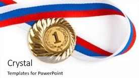  Presentation with gold medal - Beautiful PPT layouts featuring free - sitting on couch watching television backdrop and a light gray colored foreground.