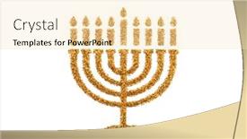  Presentation with glitter - Presentation design having golden-menorah-made-of-glitter background and a lemonade colored foreground