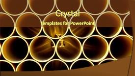 Presentation with pipes - PPT theme consisting of golden metal pipes background and a tawny brown colored foreground