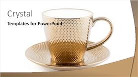  Presentation with tea cup - Presentation design consisting of golden-metallic-tea-cup and a white colored foreground