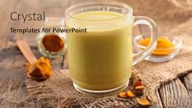  Presentation with curcuma - Theme enhanced with golden-milk-with-curcuma-healthy background and a coral colored foreground