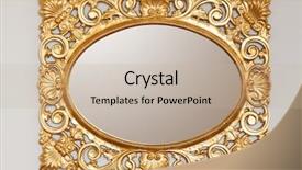  Presentation with mirror - Presentation theme featuring golden mirror frame background and a mint green colored foreground