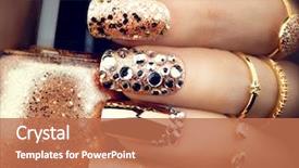  Presentation with fashion accessories - Presentation design enhanced with golden nail art manicure holiday background and a coral colored foreground