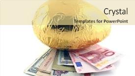  Presentation with egg - Presentation theme having golden nest egg with money background and a blonde colored foreground