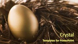  Presentation with egg - Presentation theme having golden nest egg background and a wine colored foreground