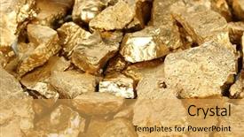  Presentation with nuggets - PPT theme with golden nuggets close-up background and a yellow colored foreground