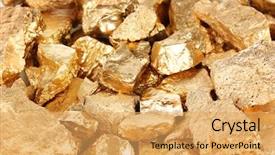  Presentation with nuggets - Audience pleasing slide deck consisting of golden nuggets close-up backdrop and a yellow colored foreground
