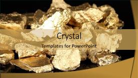  Presentation with black gold - Amazing theme having golden nuggets isolated on black backdrop and a yellow colored foreground