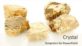  Presentation with abstract yellow gold and white - Cool new PPT layouts with golden nuggets isolated on white backdrop and a lemonade colored foreground