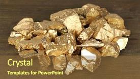  Presentation with nuggets - Slide set with golden nuggets on wooden background background and a  colored foreground